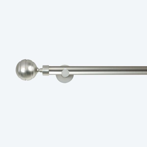 Matte Nickel Ribbed Ball Finial 25mm Pipe Curtain Rods For Window Decoration