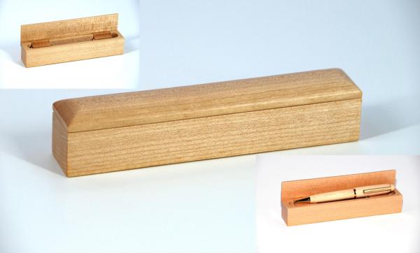 B0701M Maple square small wood pen box
