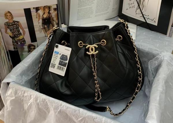 Coco Love Rope Luxury Bucket Bag 32cm Length True Sheepskin Texture