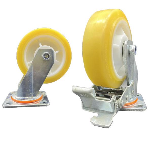 Products 8inch Diameter TPR Heavy Duty Swivel Lock Caster Wheel in Yellow Transparent