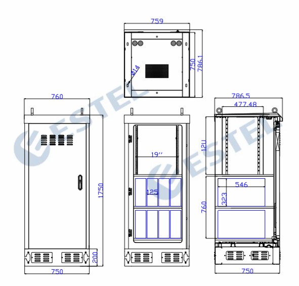 19inch atormentan los gabinetes eléctricos al aire libre de los recintos