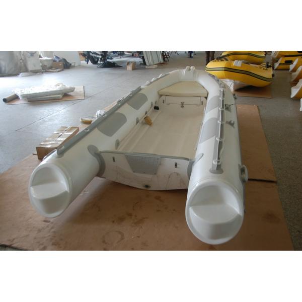 390cm Semi - Rigid Inflatable RIB Boats Fiberglass Hull Light Grey Color