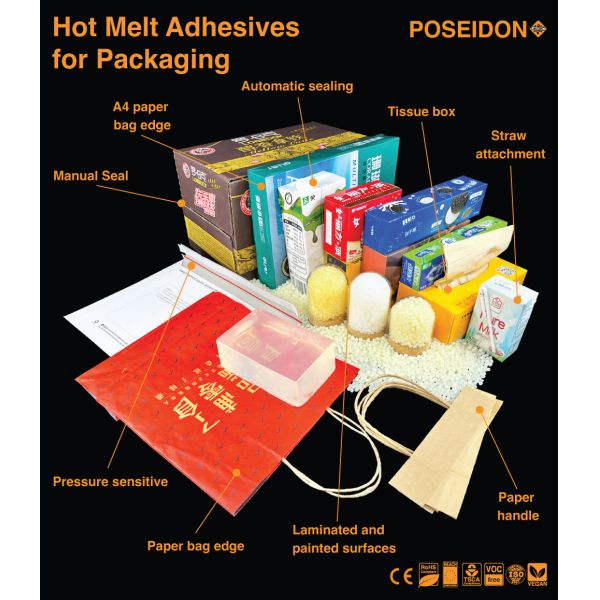 PO Packaging Hot Melt Adhesive Laminated Packaging Hot Melt Glue Low Oder Low VOC