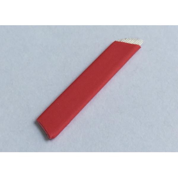Disposable Red Permanent Makeup Needles , Eyebrow Tattoo Blade Needles
