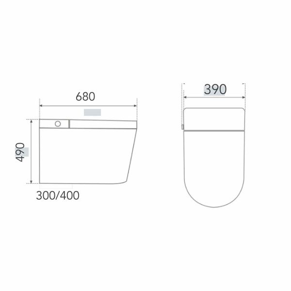 Modern Smart WC 390x680x490mm Tankless Smart Toilets Orin OR2217