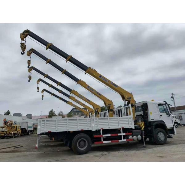 12 Span Mounted Crane Boom Truck / HOWO 4x2 290hp 15 Ton Hydraulic Arm Truck
