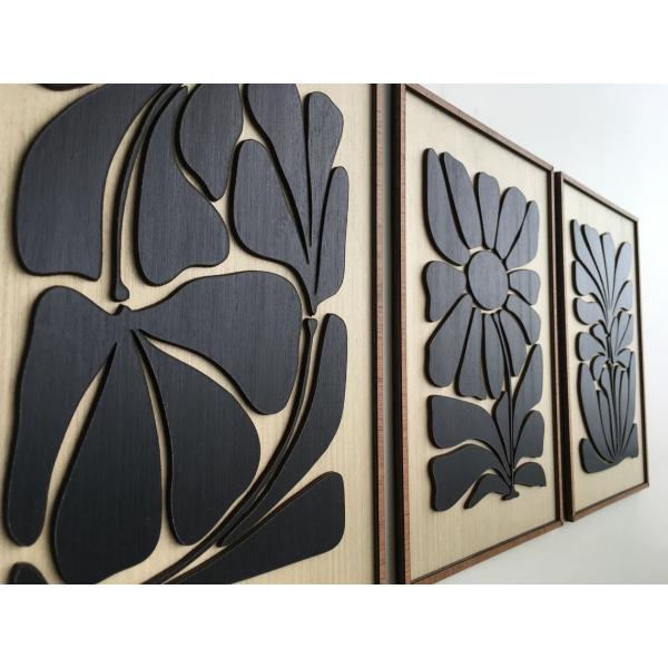 Home Appliance Mid Century Modern Wall Art for Boho Room Leafy Art in Minimal Black and White