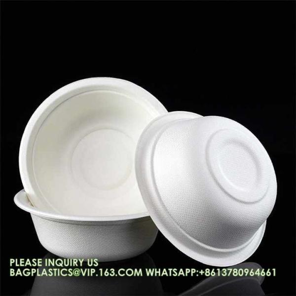 Disposable Bagasse Food Box To Go Lunch Paper Bowl 22 OZ Heavy Duty Bagasse Bowls