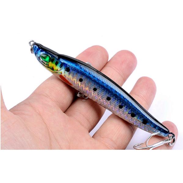 7 цвета 9/.5CM/17G 6#*2Крюки Морская река Длинный выстрел Пластиковая твердая приманка Тонущий карандаш Рыболовная приманка
