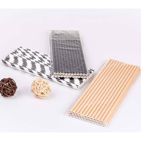 Eco-Friendly Biodegradable Compostable Paper Straw - Plastic-Free Alternative for Cold Drinks