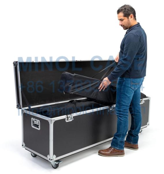 Aluminum Fireproof Plywood Utility Flight Case With Wheels Latches Road
