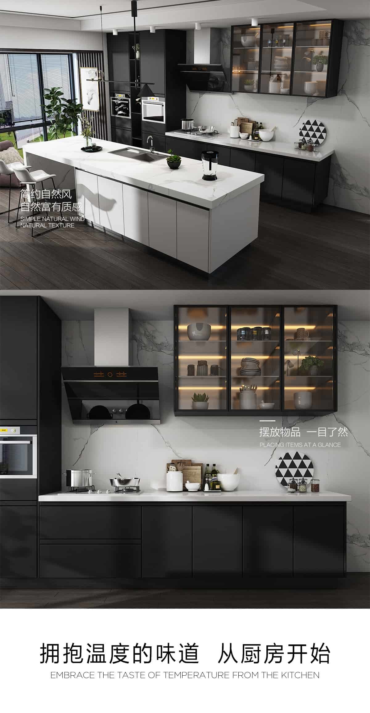 Unité d'armoires d'évier de cuisine en acier inoxydable métallique recyclable intégrée