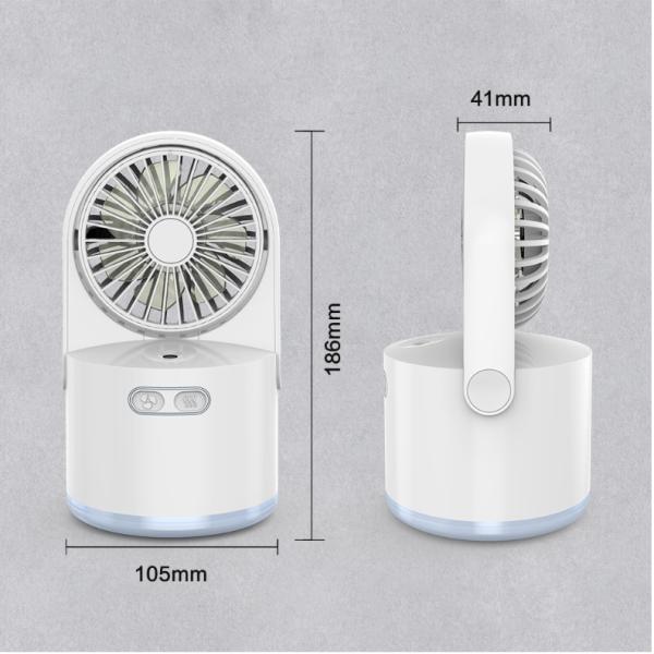 USB Rechargeable Table Fan for Home Office Foldable Desk Fan Misting Rechargeable
