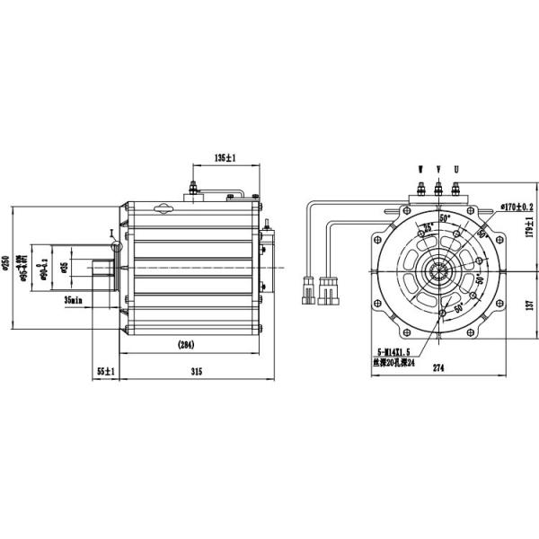 Moteur AC Baik 8kW pour moteur de marche de chariot élévateur électrique 2T
