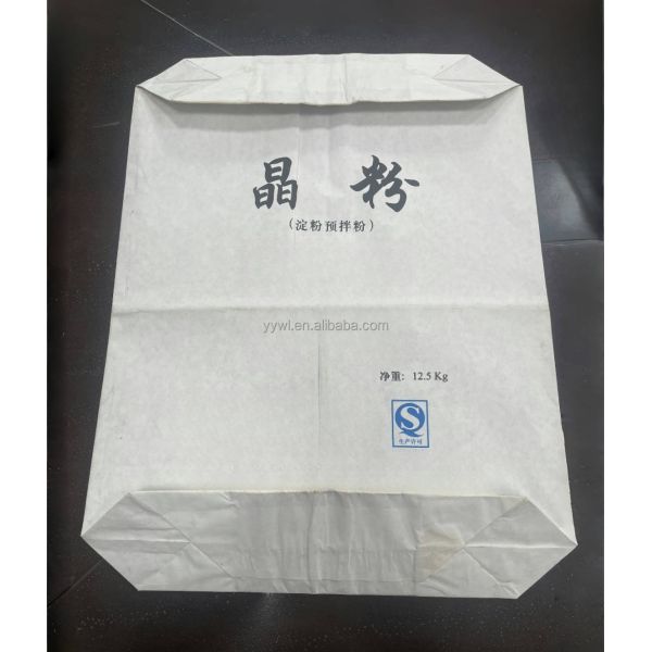 Food Grade Multiwall Paper Bag with Moisture Proof Sonic Seal Sleeve for 25KG Potato Starch and Corn Starch