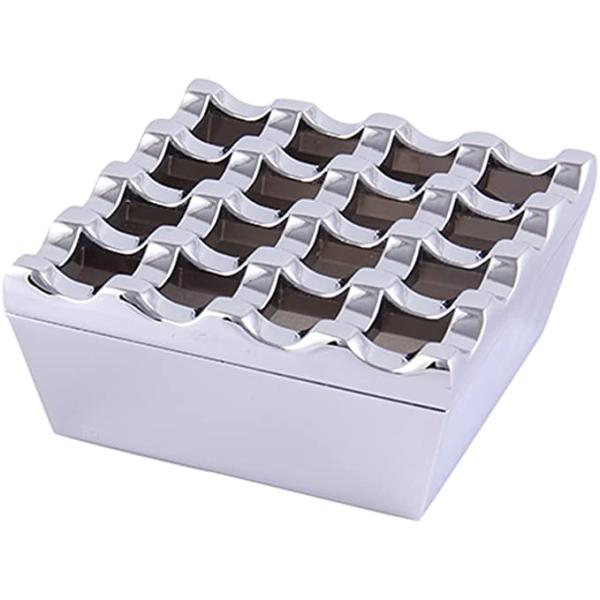 Novelty 16 Grids Stainless Steel Square Cigarette Ashtray
