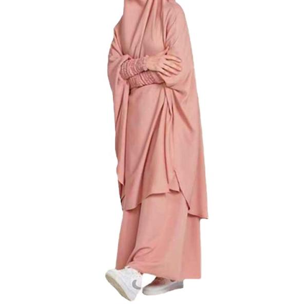 Árabe Malaio Abaya Mulheres Turquia Vestido Muçulmano Vestido de Oração Solid Color Plus-Size