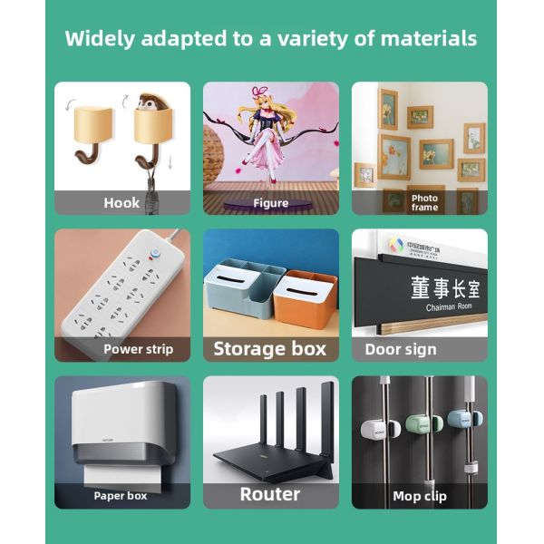Acrylic Adhesive Removable for Magic Tape No Trace Back Arrow Tape for Photos Nail-Free Hook Artifact for Wide