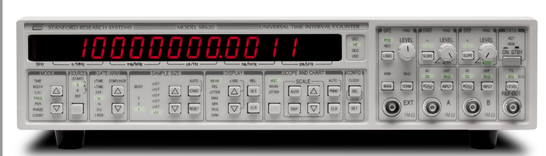 SR620 Time Interval Frequency Counter with 1.3 GHz Frequency Range 25 ps Single-Shot Resolution and GPIB RS-232 Interfaces