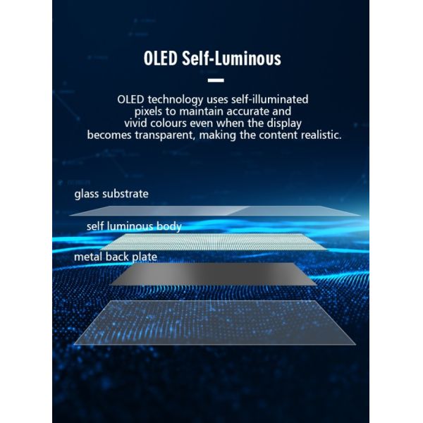 Auto Lift-up Transparent OLED Touch Screen 55 Inch for Retail Store Shopping Mall Wayfinding