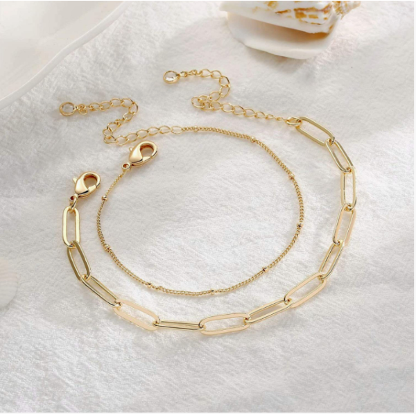 Women's Gold Bar Bracelet Single-layer L Style Simple Exquisite Bracelet Hook 18K Gold Plated Jewelry Wholesale Price