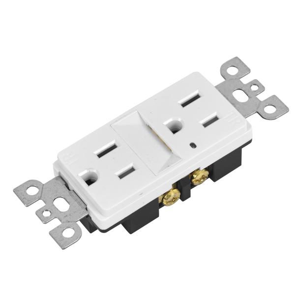Warm White Night Light USB Outlet Wall Mounted USB Plug Sockets Plug In 15A 125V AC 60Hz