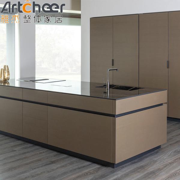 Customize Size Cabinets Kitchen Furniture Modern With Plywood Carcase And Quartz Stone Table Top