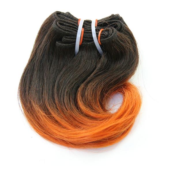 Short Hair Indian Human Hair Ombre Color Snail Curl Hair Weaves