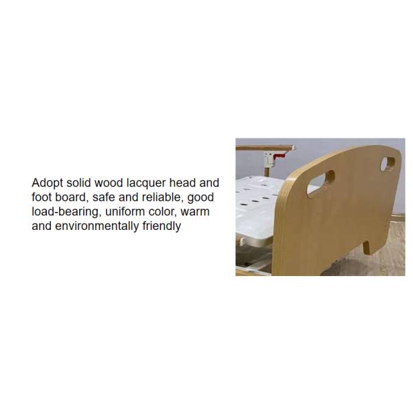 Wooden Medical 2 Cranks Adjustable Manual Nursing Bed Home Care