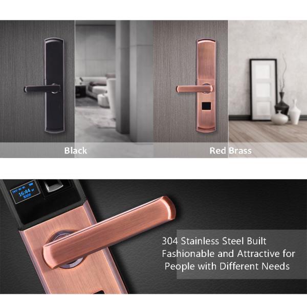 Smart Security Mortise Size 370mm*79mm Electronic Digital Fingerprint House Door Lock