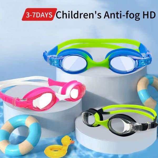 Kids Anti Fog Swimming Goggles With UV Protection And Rainbow Plating Lens