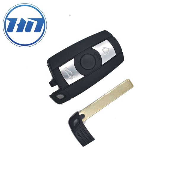2 Buttons Remote Key Cover Shell with Emergency Key and Plastic + Metal Construction for Car Key Replacement