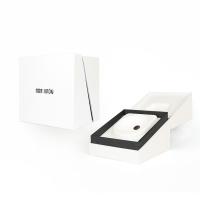 Logotipo personalizado Caixa de jóias de papel de cartão branco embalagem para pulseira de colar