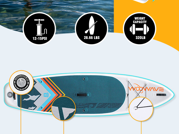10'2'' ISUP Inflatable Paddleboard for Lakes Rivers Unisex Occasion Applicable People