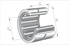 Легкая серия NK8/12-TV Полиамидная клеточная игла с роликовым подшипником с отверстием для масла 8x15x12 мм