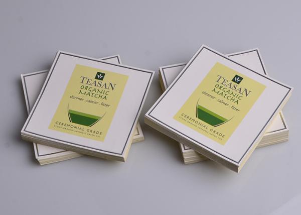 Personalized printed silver embossing self adhesive artpaper labels for green tea packaging