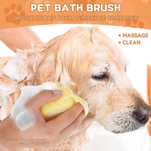 Eco-Friendly Pet Bath Brush - Shower Gel Saving Silicone Massage Tool for Dogs and Cats