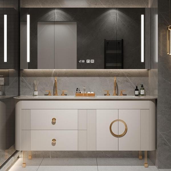 CAD/3D American Style Modern Design Floor PVC Particleboard Bathroom Vanity Cabinet with Sink