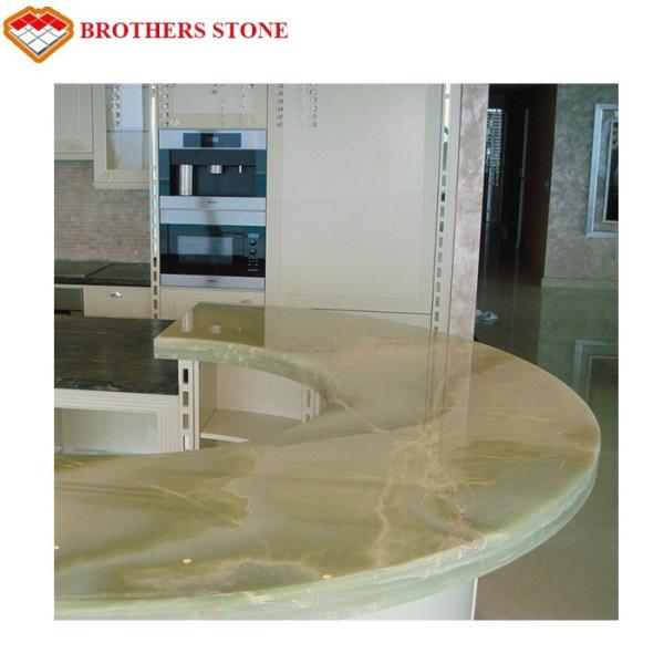 Light Green Onyx Jade Green Stone Flooring With 15-18mm Thickness