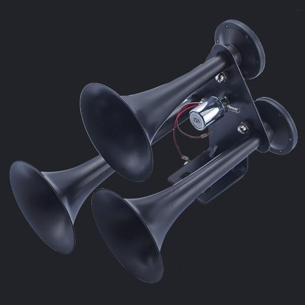 12/24V loud sound big train air horn Three Trumpet Chrome Air Horn (HS-1023TB)