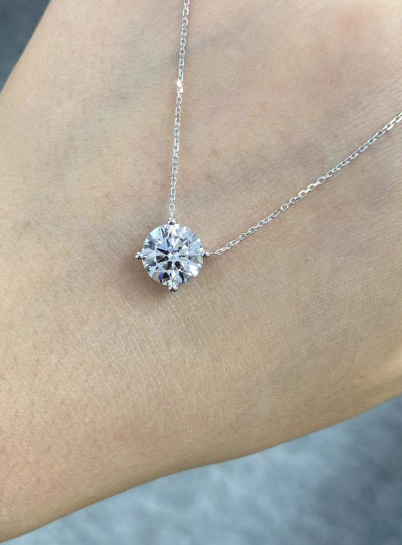 1ct~1.12ct Four-claw necklace DEF VVS Round Shape Lab Grown Diamonds PT950