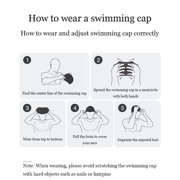 Durable Elastic Non-Slip Printed Women Swimming Cap Silicone Bathing Caps