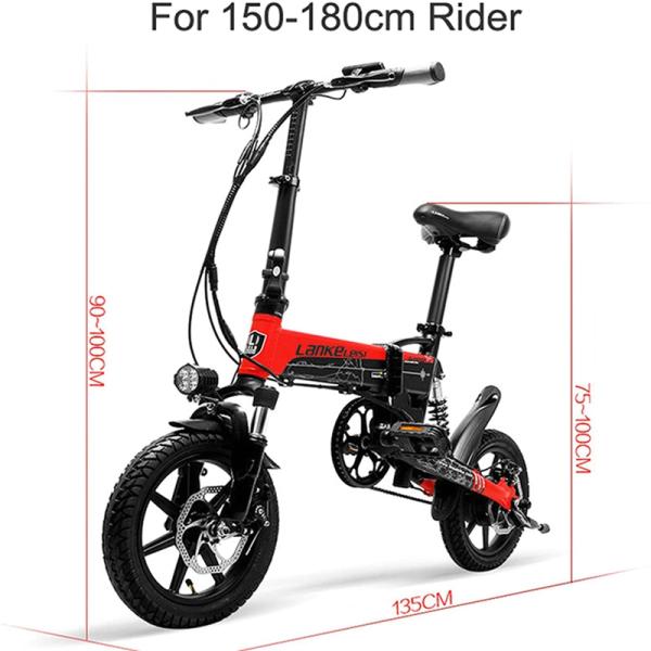 LANKELEISI G100 14 Inch Folding Electric Bike With 70-80Nm Torque
