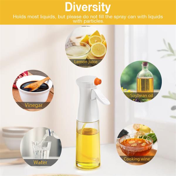 200ML Olive Oil Spray Bottle Durable Cooking Oil Plastic Bottle for Kitchen Tools