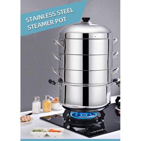 New Arrival Kitchen Industrial Steamer Pot Cookware Mutil Layer Stainless Steel Steamer Pot With SS Handle