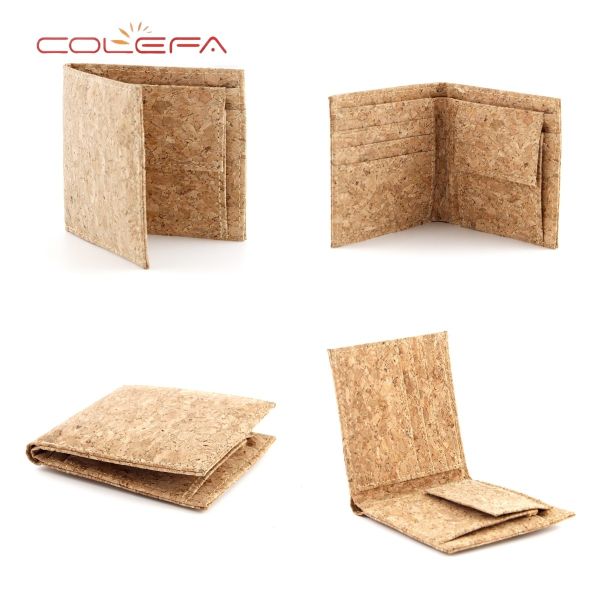 Retro Women's Long-Style Zippered Wallet Phone Case with Printing Bestseller Eco-Friendly Cork Bark Wallet Travel Souvenir