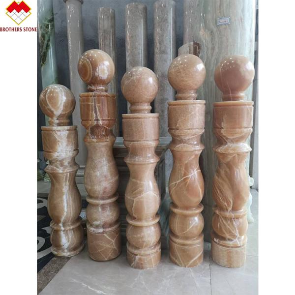 White Onyx Marble Stone Granite Railing Handrail Balauster Balustrade for Stair in Apartment
