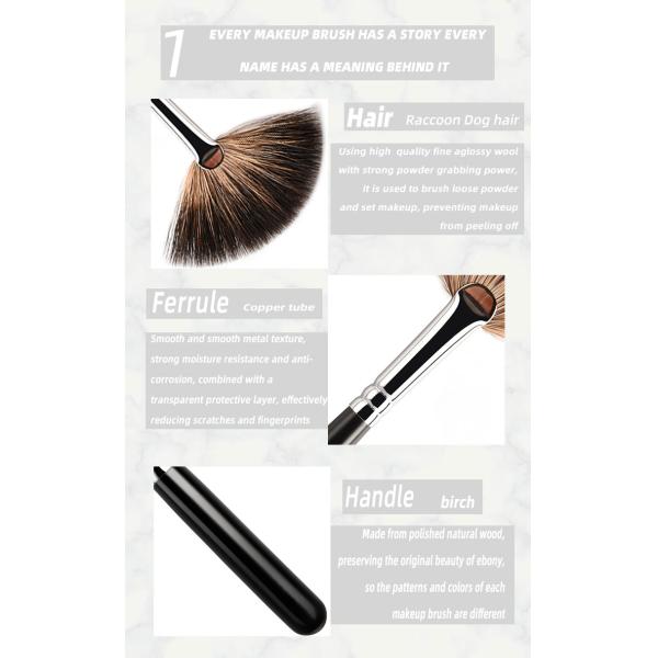 A58 OEM Fixed Fan Shaped Makeup Brush Fine Raccoon Dog Hair Makeup Brush