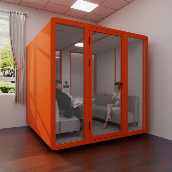 Portable Movable Privacy Office Booth Fully Enclosed Acoustic Office Booth