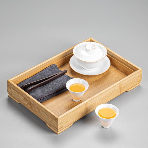 Reservoir Type Chinese Bamboo Gongfu Tea Tray 11''*7''* 2.5''
